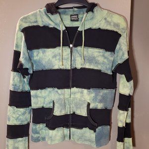 Shop Therapy Distressed Hooded Zip Sweatshirt